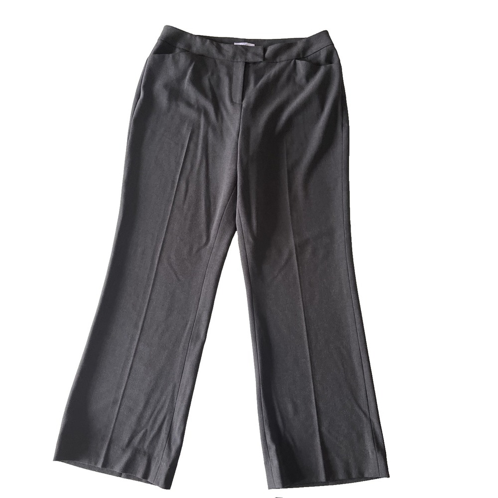 Calvin Klein Women's Size 14 Dark Gray Wide‎ Leg Dress Pants Office Work